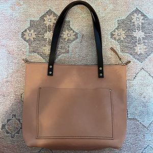 Portland Leather Zipper Tote in Quartz